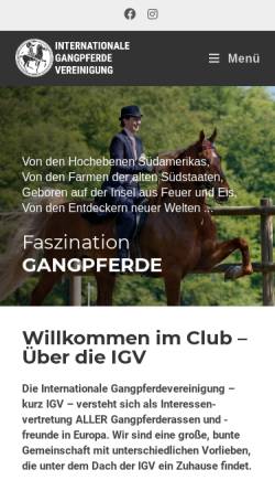 Vorschau der mobilen Webseite igv-online.de, Internationale Gangpferdevereinigung e.V. (IGV)