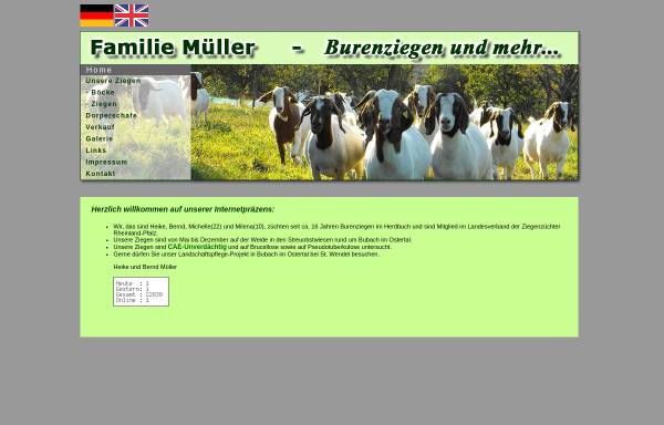 Vorschau von www.burenziegen-mueller.de, Bernd und Heike Müller