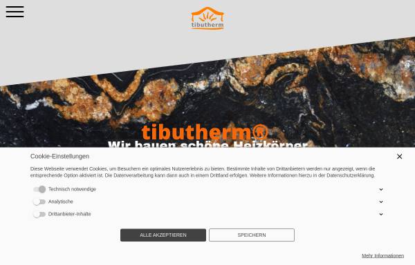 Vorschau von tibutherm.de, Tibutherm Natursteinheizkörper GbR