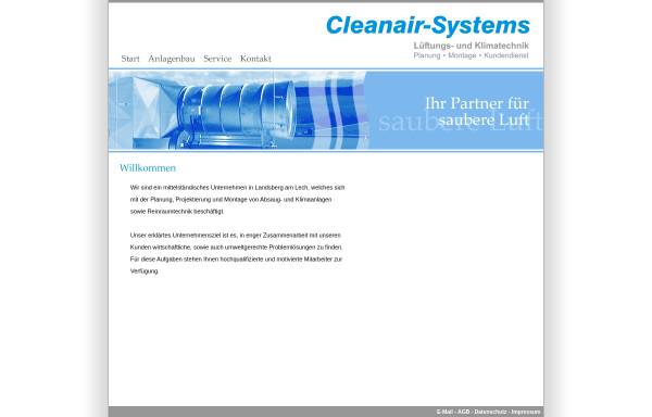 Vorschau von www.cleanair-systems.de, Cleanair-Systems GmbH