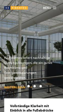 Vorschau der mobilen Webseite www.ke-fibertec.de, KE Fibertec Deutschland GmbH