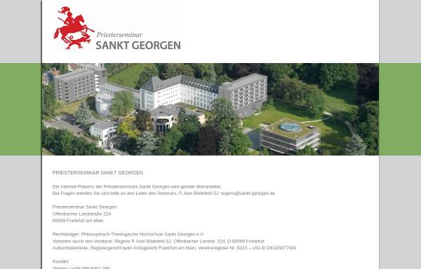 Vorschau von www.priesterseminar-sankt-georgen.de, Priesterseminar Sankt Georgen