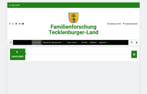 Vorschau von www.te-gen.de, Familienforschung Tecklenburger Land