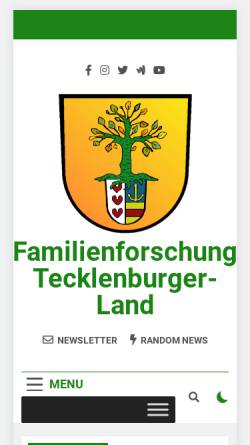 Vorschau der mobilen Webseite www.te-gen.de, Familienforschung Tecklenburger Land