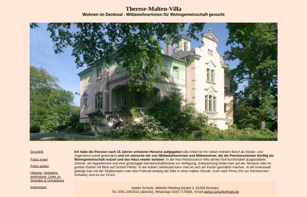 Vorschau von www.dresden-pension.net, Therese Malten Villa