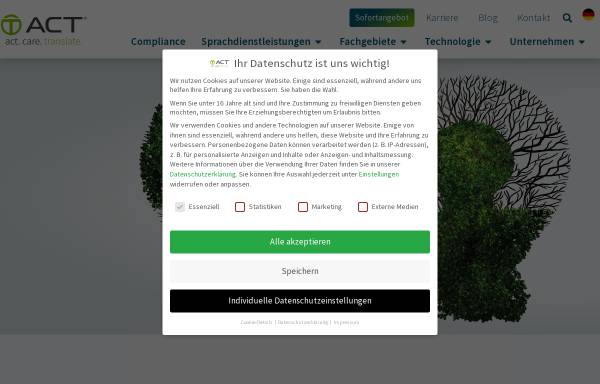 Vorschau von www.act-uebersetzungen.de, A.C.T. Fachübersetzungen GmbH