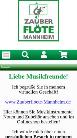 Vorschau der mobilen Webseite zauberfloete-mannheim.de, Zauberflöte-Mannheim, Lev Katsnelson