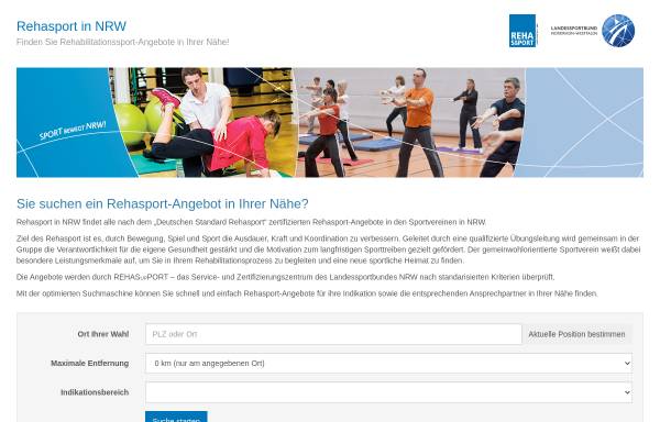 Vorschau von www.rehasport-in-nrw.de, REHA-Sport in Nordrhein-Westfalen