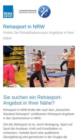 Vorschau der mobilen Webseite www.rehasport-in-nrw.de, REHA-Sport in Nordrhein-Westfalen