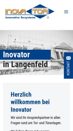 Vorschau der mobilen Webseite www.inovator.de, Inovator Schnellauftore GmbH