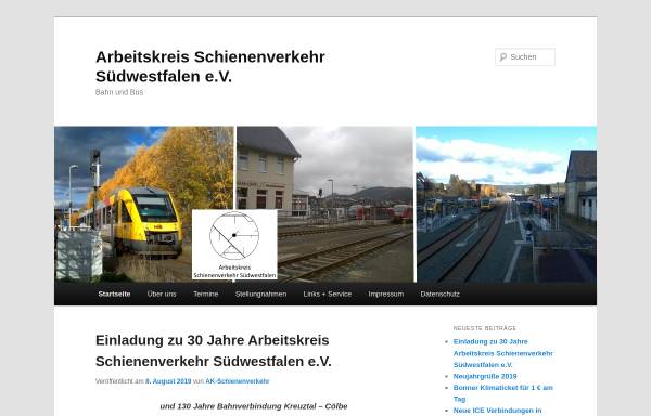 Vorschau von www.ak-schienenverkehr.de, Arbeitskreis Schienenverkehr Südwestfalen e.V.