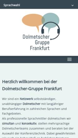 Vorschau der mobilen Webseite dolmetscher-gruppe-frankfurt.de, Dolmetscher-Gruppe Frankfurt n. r. V.