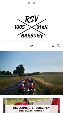 Vorschau der mobilen Webseite www.rsv-marburg.de, Radsportverein Marburg 1895/91 e.V.