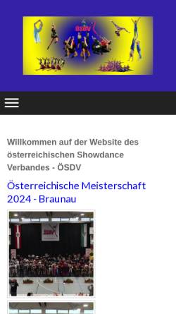 Vorschau der mobilen Webseite www.showdance.at, Österreichischer Showdance Verband (ÖSDV)