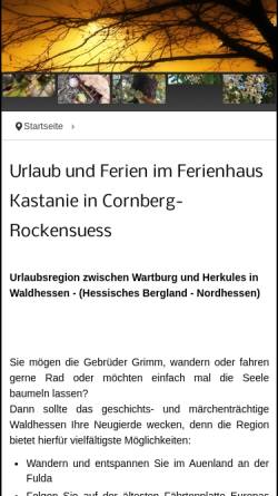 Vorschau der mobilen Webseite www.ferienhaus-cornberg-rockensuess.de, Ferienhaus Kastanie