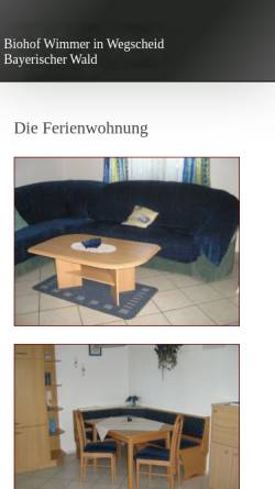 Vorschau der mobilen Webseite www.bauernhof-in-bayern.de, Ferienwohnung Familie Wimmer