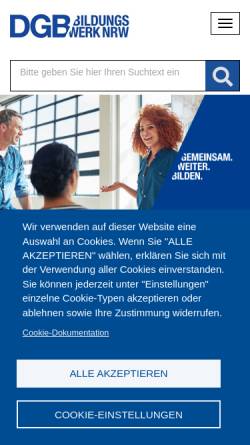 Vorschau der mobilen Webseite www.dgb-bildungswerk-nrw.de, DGB-Bildungswerk NRW e.V.