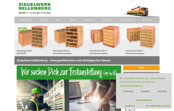 Vorschau von www.ziegelwerk-bellenberg.de, Ziegelwerk Bellenberg, Wiest GmbH & Co. KG