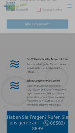 Vorschau der mobilen Webseite www.teppichwaescherei-kohlhaas.de, Teppichwäscherei Kohlhaas