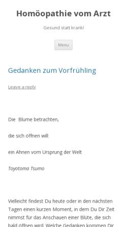 Vorschau der mobilen Webseite homoeopathie-vom-arzt.de, Homöopathie vom Arzt