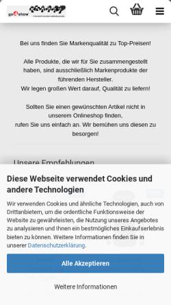 Vorschau der mobilen Webseite go4show.de, Go4show