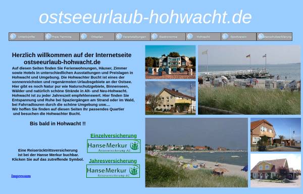 Vorschau von www.ostseeurlaub-hohwacht.de, Ostseeurlaub in Hohwacht