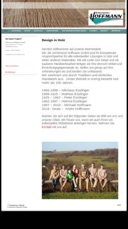 Vorschau der mobilen Webseite schreinerei-hoffmann.de, Schreinerei Hoffmann GmbH