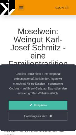 Vorschau der mobilen Webseite schmitz-detzem.de, Weingut Karl-Josef & Marlies Schmitz