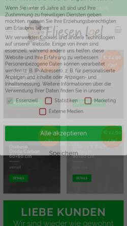 Vorschau der mobilen Webseite www.fliesen-igel.de, Fliesen Igel - Alfons Gebhard