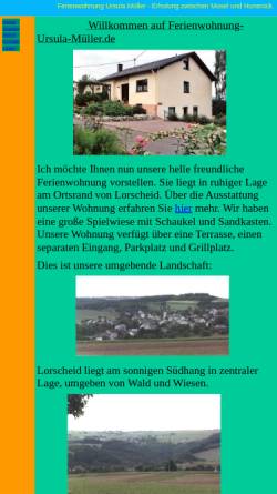 Vorschau der mobilen Webseite www.ferienwohnung-ursula-mueller.de, Ferienwohnung Ursula Müller