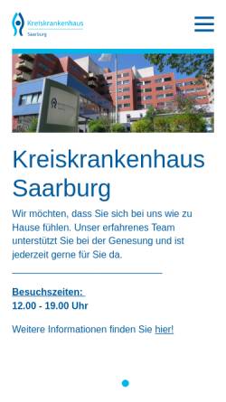 Vorschau der mobilen Webseite www.kreiskrankenhaus-saarburg.de, Kreiskrankenhaus St. Franziskus Saarburg gGmbH