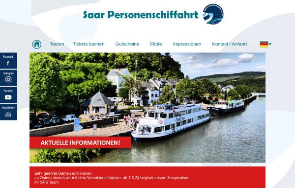 Vorschau von www.saarflotte.de, SPS Saar Personenschifffahrt GmbH & Co. KG