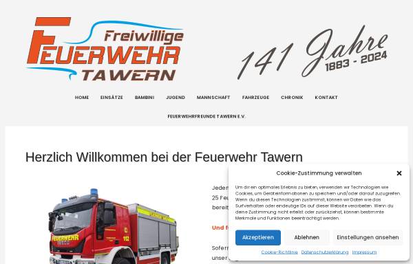 Vorschau von www.feuerwehr-tawern.de, Freiwillige Feuerwehr Tawern