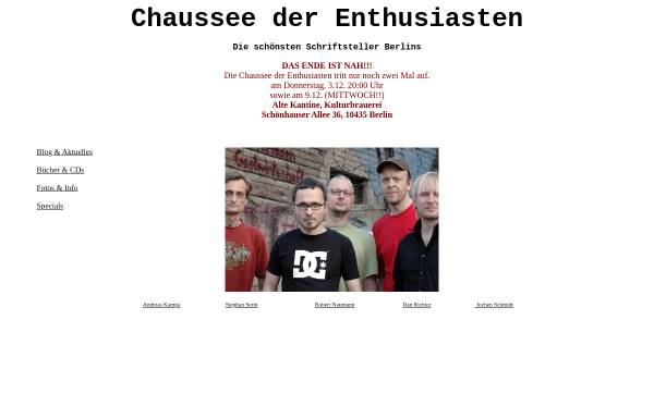 Vorschau von www.enthusiasten.de, Chaussee der Enthusiasten - Die Berliner Literaturshow