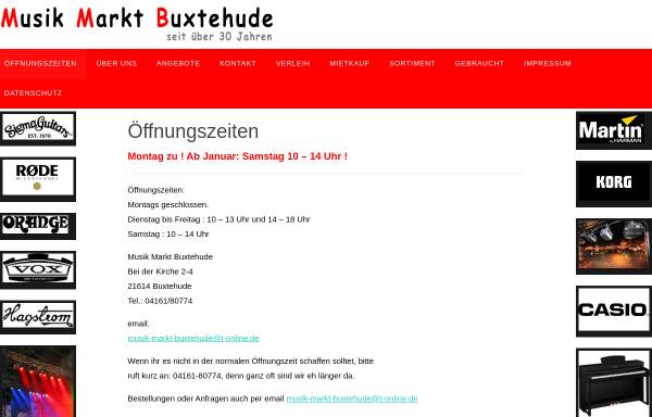 Vorschau von www.musik-markt-buxtehude.de, Musik Markt Buxtehude, Peter Schmidt