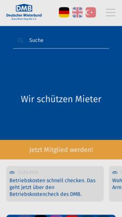 Vorschau der mobilen Webseite www.mieterbund-bonn.de, Deutscher Mieterbund Bonn/Rhein-Sieg/Ahr e. V.