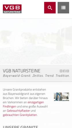 Vorschau der mobilen Webseite www.vgb.de, VGB Naturstein GmbH