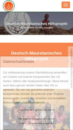 Vorschau der mobilen Webseite www.mauretanien-hilfe.de, Deutsch-Mauretanisches-Hilfsprojekt e.V.