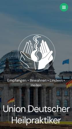Vorschau der mobilen Webseite www.udh-bundesverband.de, Union Deutscher Heilpraktiker