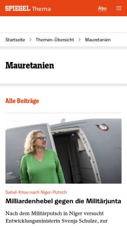 Vorschau der mobilen Webseite www.spiegel.de, Spiegel online - Mauretanien