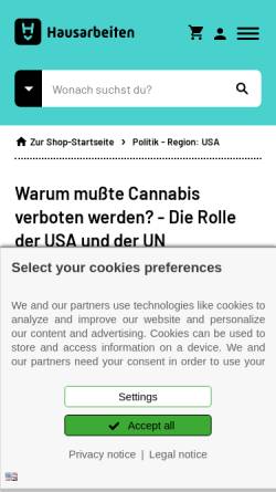 Vorschau der mobilen Webseite www.hausarbeiten.de, Warum Cannabis verboten werden musste