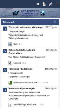 Vorschau der mobilen Webseite www.wertpapier-forum.de, Wertpapier Forum