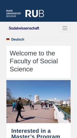 Vorschau der mobilen Webseite www.sowi.rub.de, Fakultät für Sozialwissenschaft der Ruhr-Universität Bochum