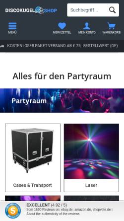 Vorschau der mobilen Webseite www.party-lichteffekte.de, Hubert Light & Sound - Bluhm, Gatz und Hubert GbR