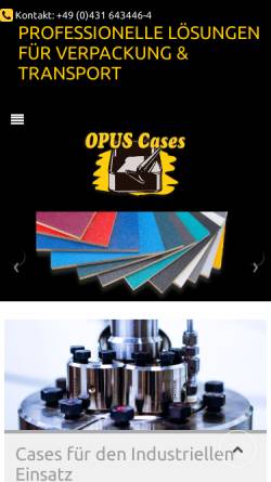 Vorschau der mobilen Webseite www.opus-flightcases.de, Opus Cases, Inh. Hauke Femerling