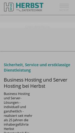 Vorschau der mobilen Webseite www.herbst.de, Herbst Datentechnik GmbH
