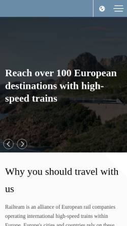 Vorschau der mobilen Webseite www.railteam.eu, Railteam