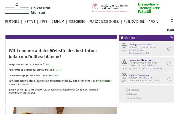 Vorschau von www.uni-muenster.de, Institutum Judaicum Delitzschianum an der Universität Münster