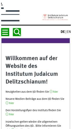 Vorschau der mobilen Webseite www.uni-muenster.de, Institutum Judaicum Delitzschianum an der Universität Münster