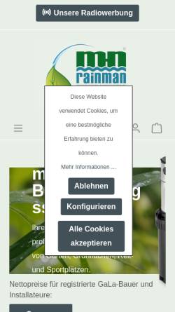 Vorschau der mobilen Webseite mnrainman.com, M-n rainman Bewässerungssysteme
